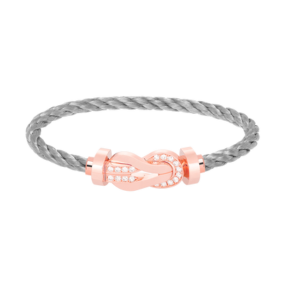 [Elitejewels]CHANCE LARGE 8 FIGURE BUCKLE HALF DIAMOND BRACELET ROSE GOLD