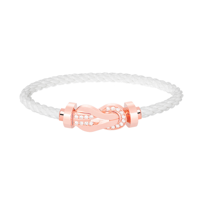 [Elitejewels]CHANCE LARGE 8 FIGURE BUCKLE HALF DIAMOND BRACELET ROSE GOLD