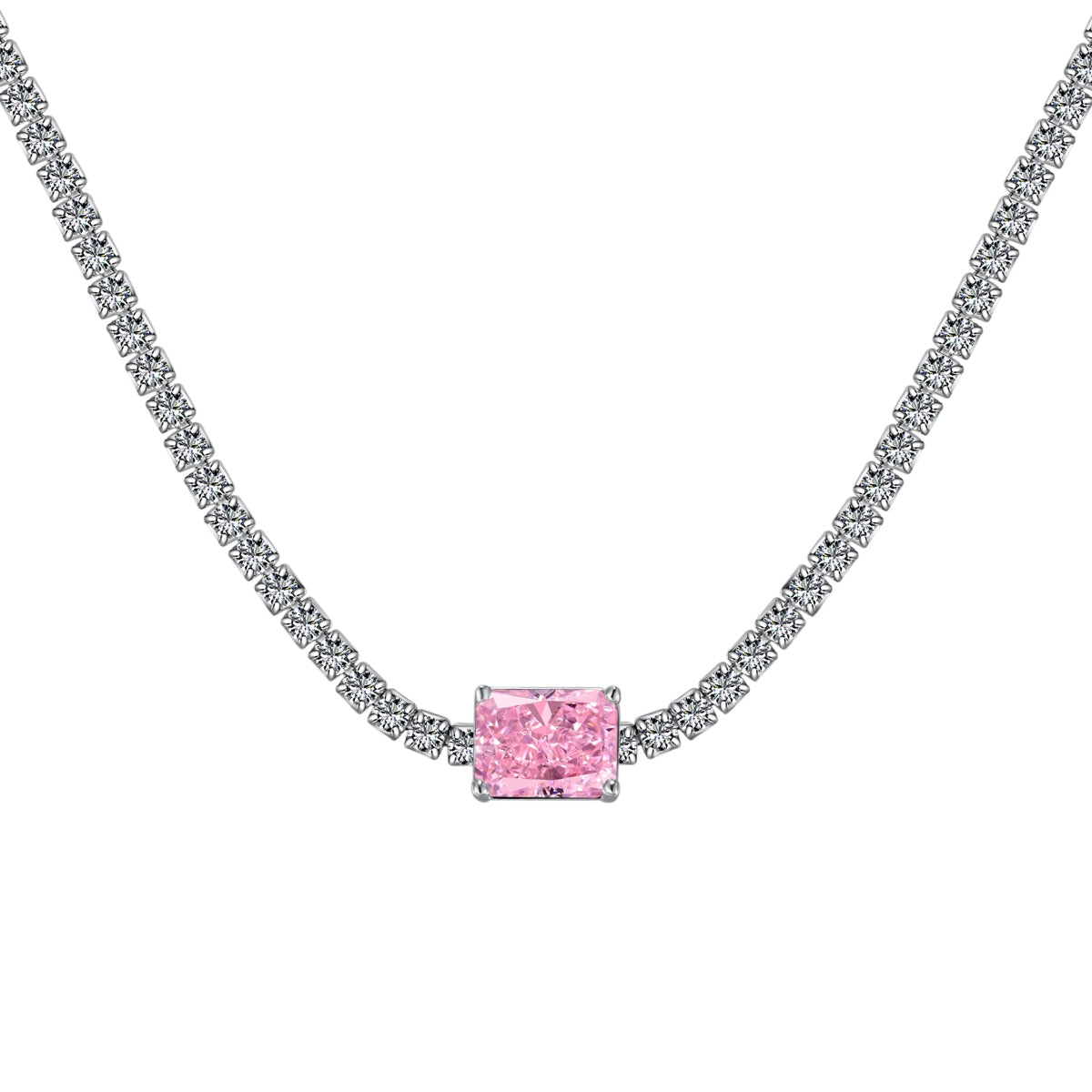 [Elitejewels]2.0 carat Ornate Emerald Cut Necklace