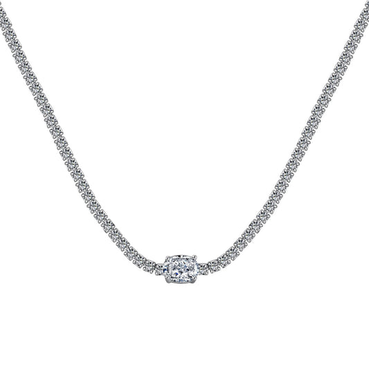 [Elitejewels]1.0 Carat Shining Oval Cut Necklace