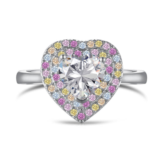 [Elitejewels]Delicate Ebullient Heart Shape Wedding Ring