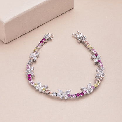 [Elitejewels]Ornate Colorful Butterfly Shape Round Cut Daily Bracelet