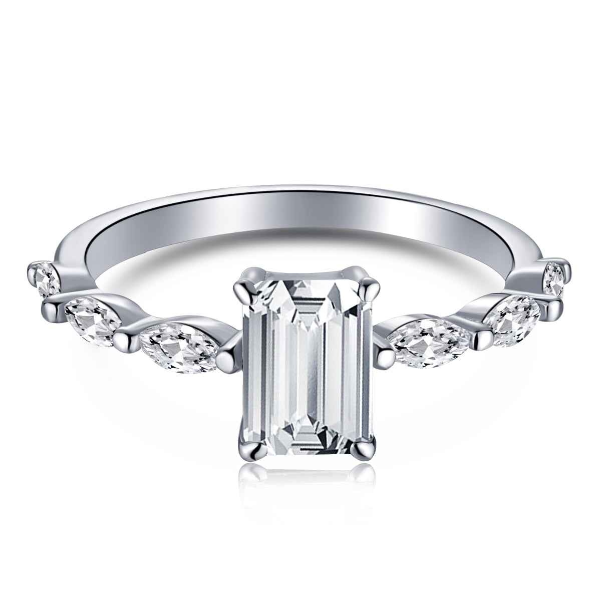 [Elitejewels]1,0 Karat zierlicher strahlender Radiant-Schliff-Tagesring