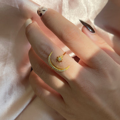 [Elitejewels]Eternity Moon & Star Ring