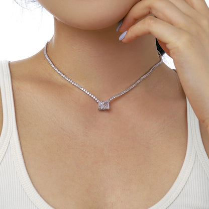 [Elitejewels]4.0 Carat Elegant Radiant Cut Necklace