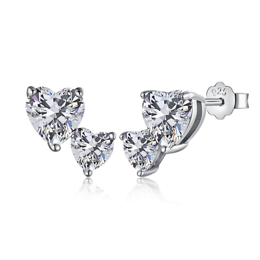 [Elitejewels]Double Heart-Shape Classic Princess Style Earrings