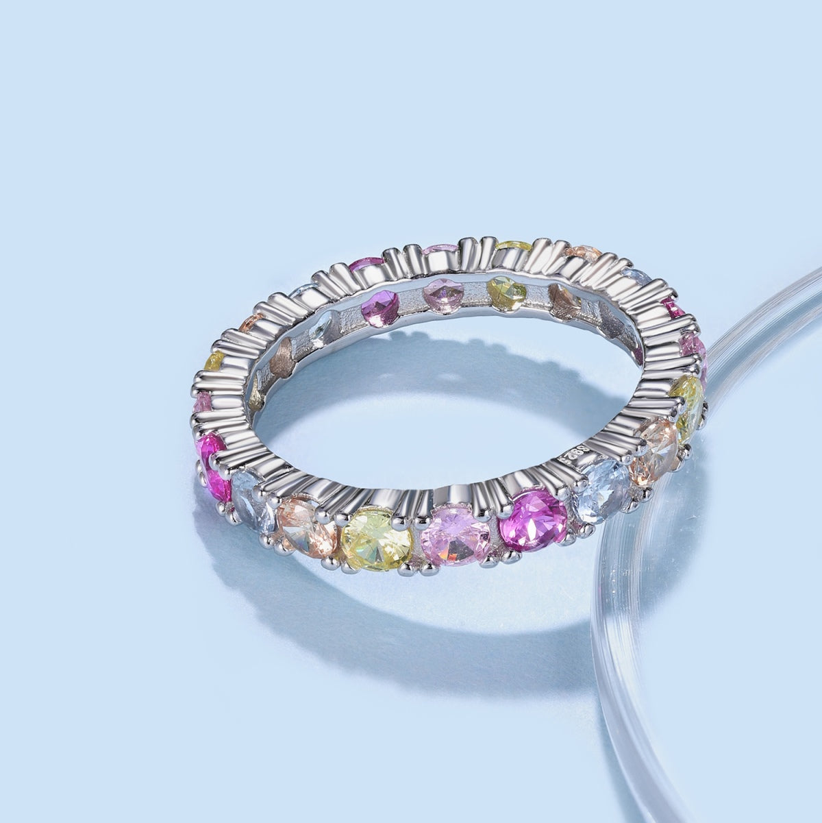 [Elitejewels]Dazzling Lustrous Round Cut Tennis Ring