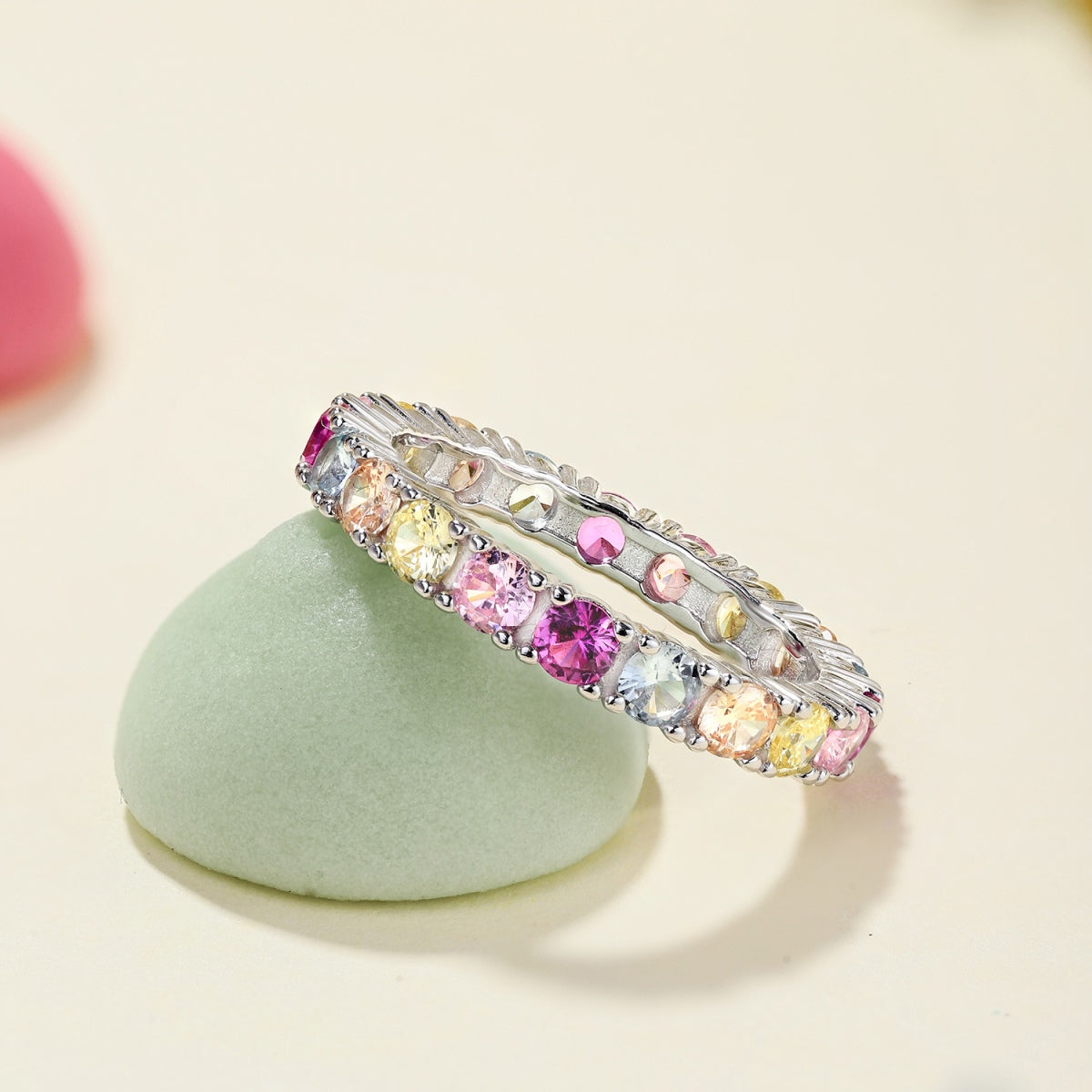 [Elitejewels]Dazzling Lustrous Round Cut Tennis Ring