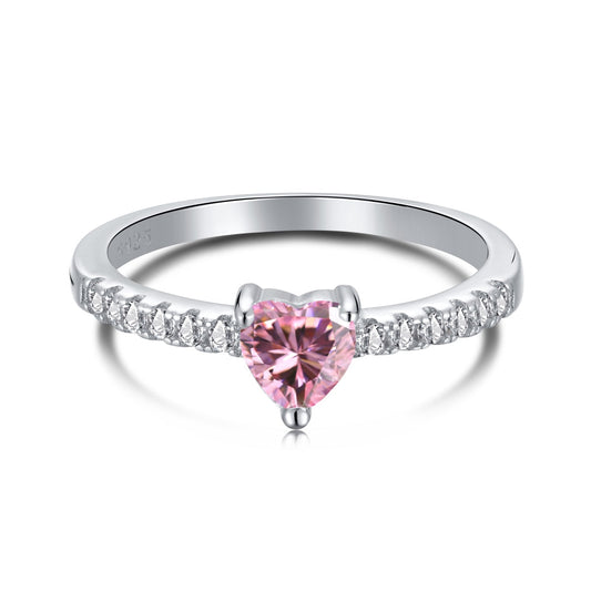 [Elitejewels]0.5 Carat CaratEternity Charming Heart Shape Lover Ring