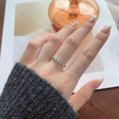 [Elitejewels]Exquisite Colorful Round Cut Tennis Ring