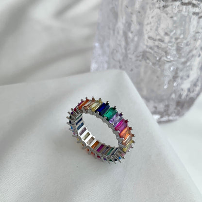 [Elitejewels]Unique Colorful Radiant Cut RIng