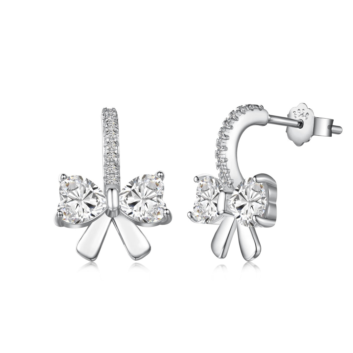 [Elitejewels]Exquisite Earrings With Heart-Shaped Bow Design