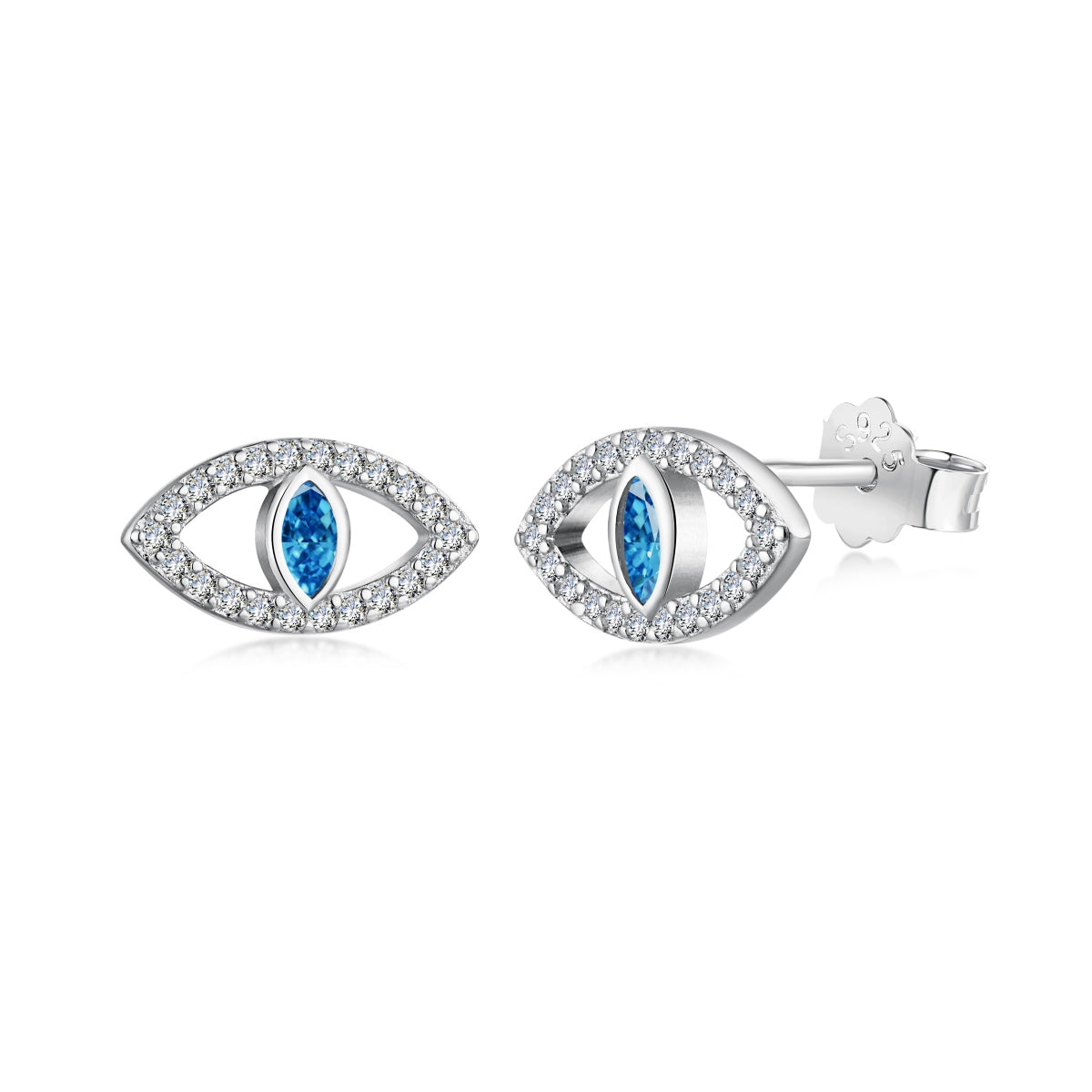 [Elitejewels]Blue Devil Eyes Hollow Stud Earrings