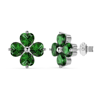 [Elitejewels]Four-Leaf Clover Ball Earrings