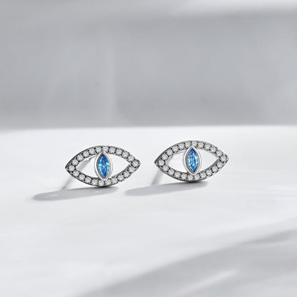 [Elitejewels]Blue Devil Eyes Hollow Stud Earrings