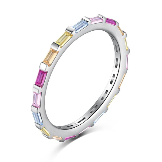 [Elitejewels]Exquisite Multicolored Emerald Cut Daily Ring