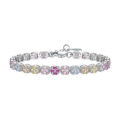 [Elitejewels]Delicate Colorful Emerald Cut Daily Bracelet