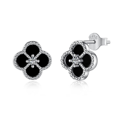 [Elitejewels]Four-Leaf Clover Flower Shape Exquisite Earrings