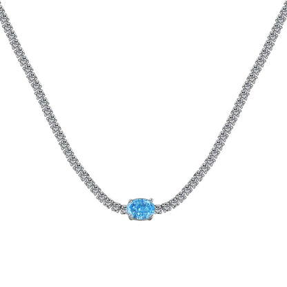 [Elitejewels]1.0 Carat Shining Oval Cut Necklace