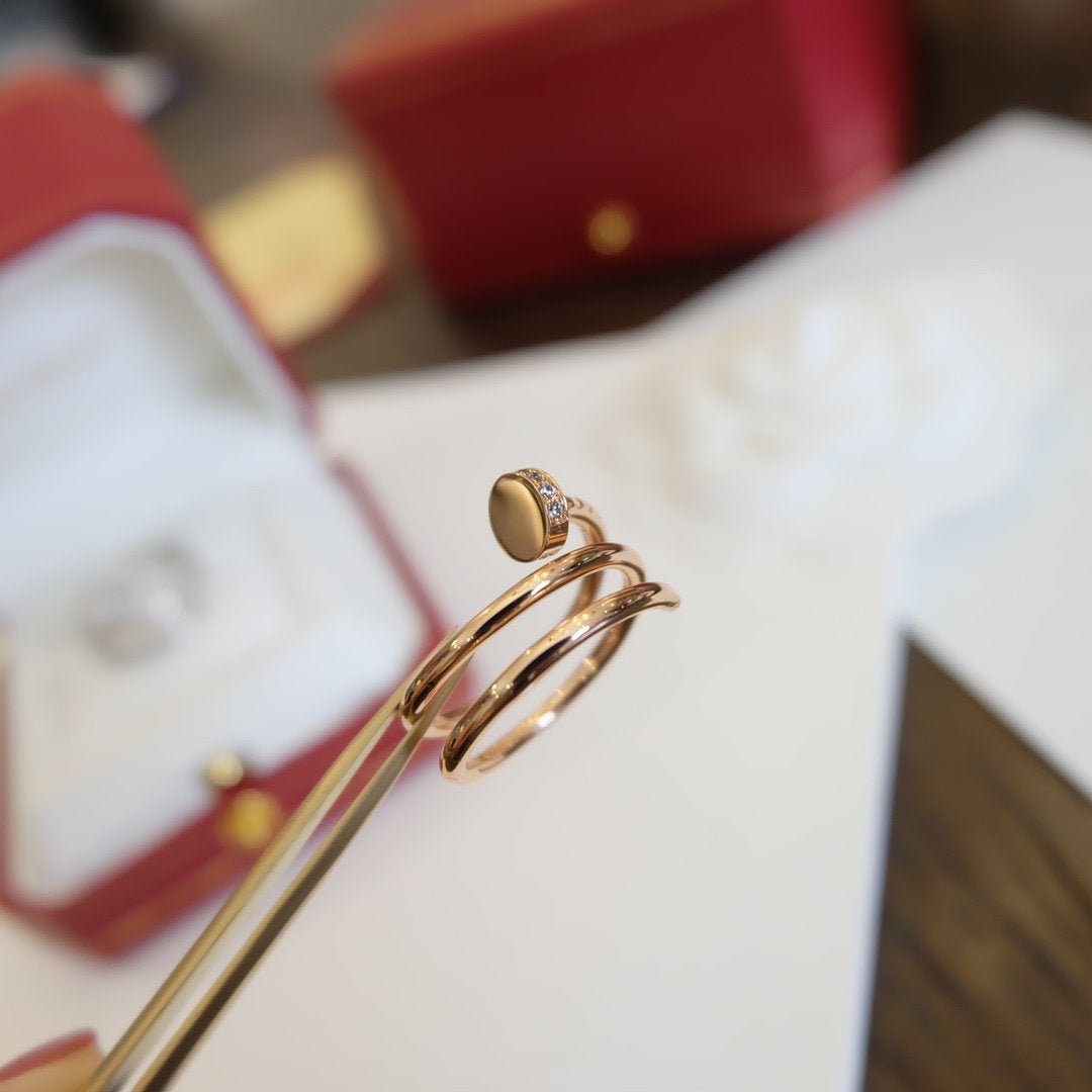 [Elitejewels]JUSTE RING 1,8 MM ROSGOLD ZWEIREIHIG 