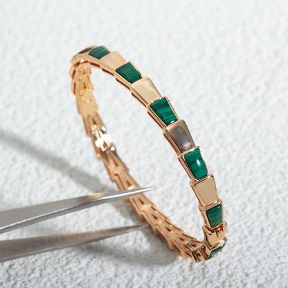 [Elitejewels]SERPENTI BRACELET PINK GOLD MALACHITE