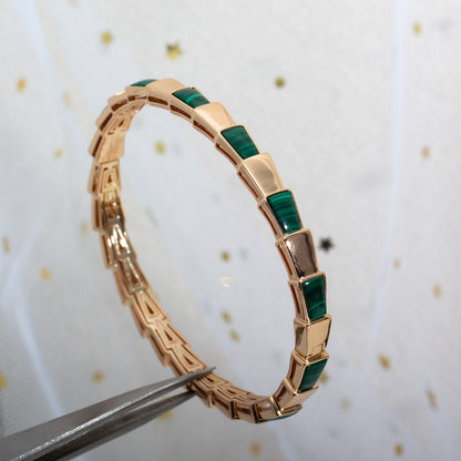 [Elitejewels]SERPENTI BRACELET PINK GOLD MALACHITE