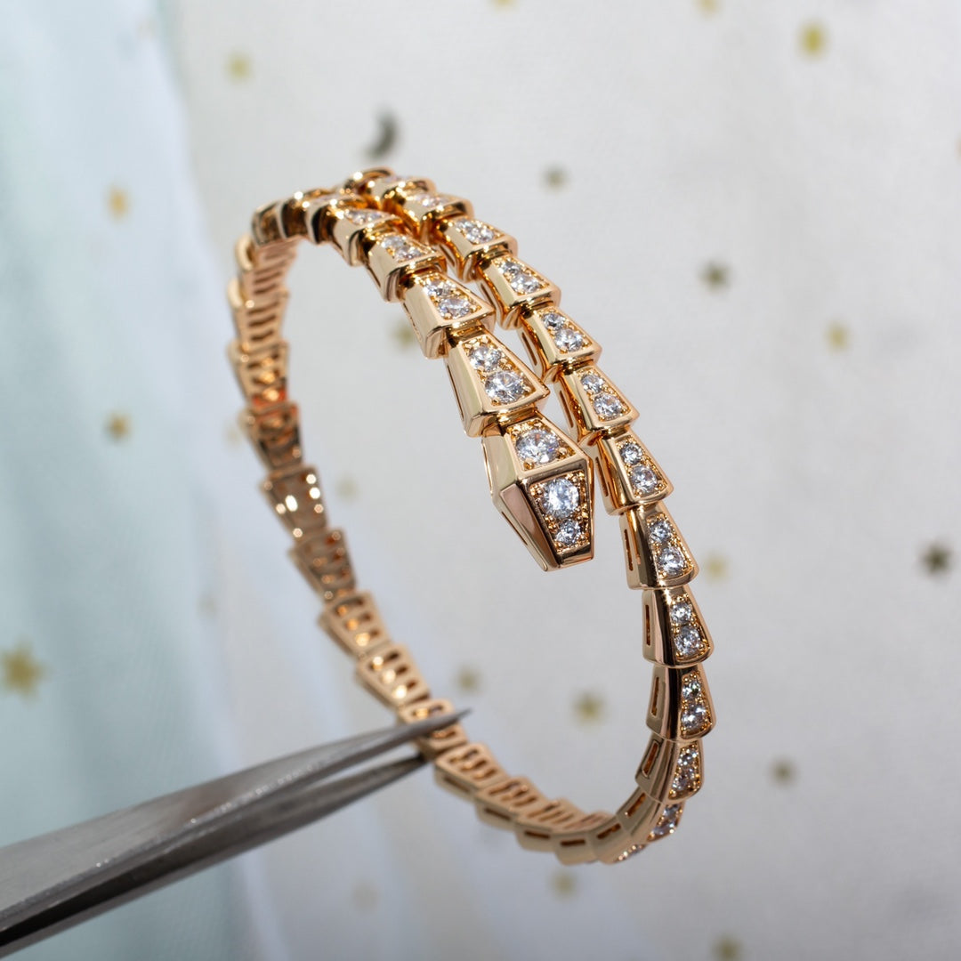 [Elitejewels]SERPENTI BRACELET 6.8MM PINK GOLD DIAMOND