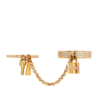 [Elitejewels]HM ケリー クロシェット ダブルリング ローズゴールド ダイヤモンド付き