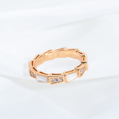 [Elitejewels]SERPENTI RING ROTGOLD DIAMANT MOP 3MM