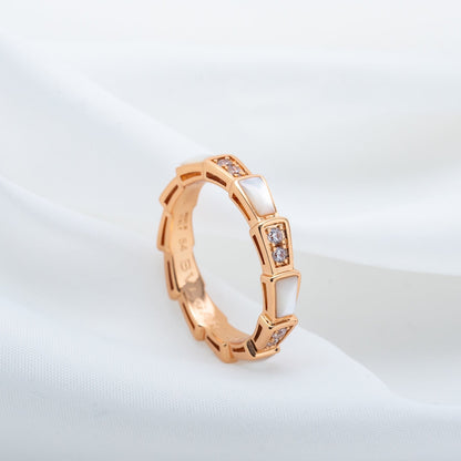 [Elitejewels]SERPENTI RING ROTGOLD DIAMANT MOP 3MM