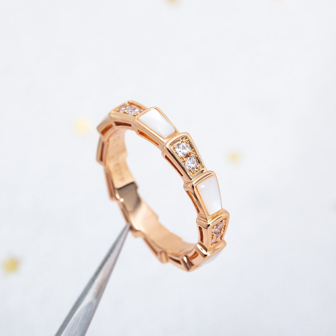 [Elitejewels]SERPENTI RING ROTGOLD DIAMANT MOP 3MM