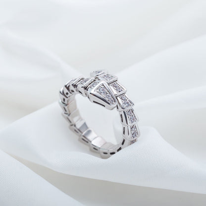 [Elitejewels]SERPENTI RING DIAMOND PAVED 4MM