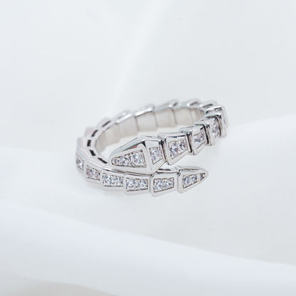 [Elitejewels]SERPENTI RING DIAMOND PAVED 4MM