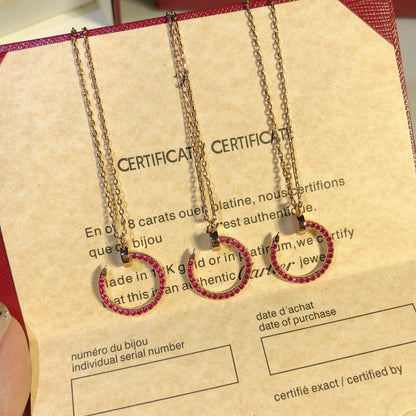 [Elitejewels]JUSTE NECKLACE GOLD RED DIAMONDS