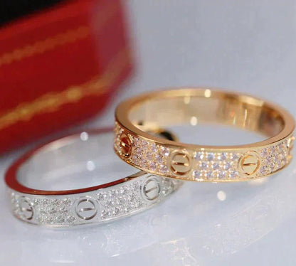[Elitejewels]ラブリング 3.6MM ダイヤモンドパヴェ