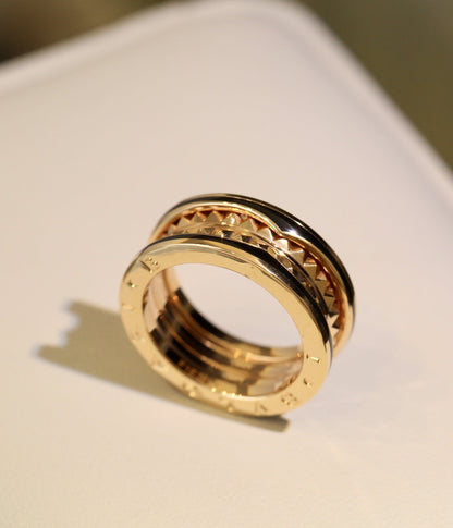 [Elitejewels]ZERO 1 GOLD BLACK CERAMIC RING