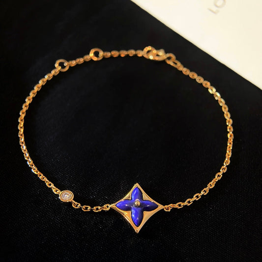 [Elitejewels]カラースターピンクゴールドダイヤモンドブレスレット