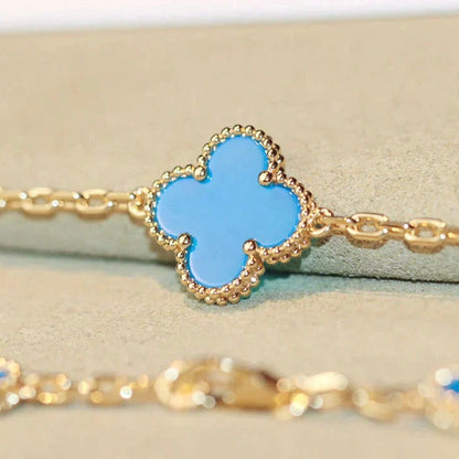 [Elitejewels]CLOVER 20 MOTIFS TURQUOISE GOLD