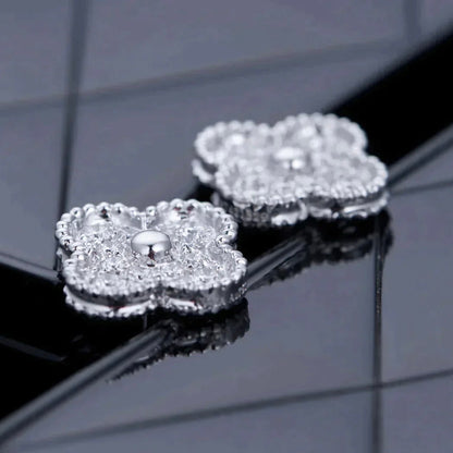 [Elitejewels] KLEEBLATT 1 MOTIFS DIAMANT OHRSTECKER SILBER