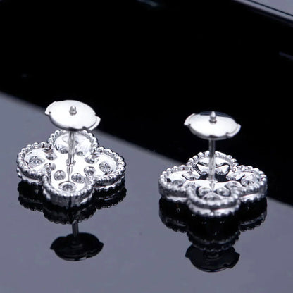 [Elitejewels] KLEEBLATT 1 MOTIFS DIAMANT OHRSTECKER SILBER