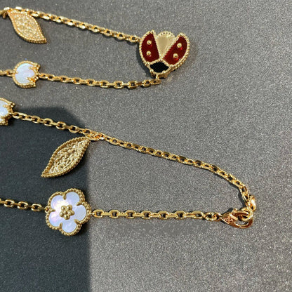 [Elitejewels]LUCKY SPRING 15 MOTIFS GOLD NECKLACE