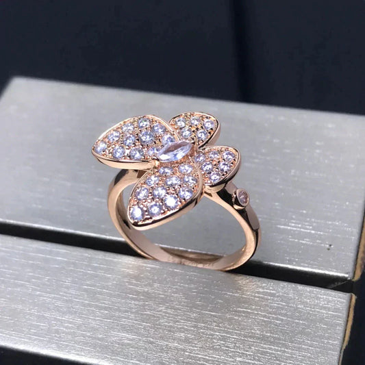 [Elitejewels] SCHMETTERLINGSRING AUS ROTGOLD MIT DIAMANTEN