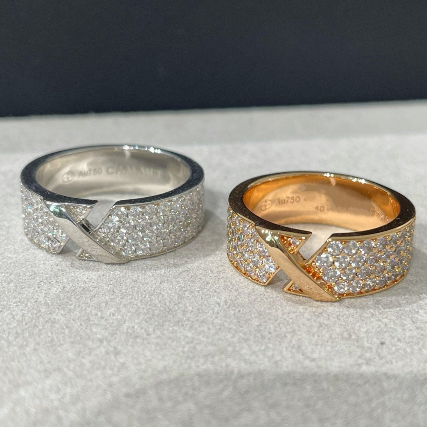 [Elitejewels] LIENS EVIDENCE RING AUS ROTGOLD MIT DIAMANTEN