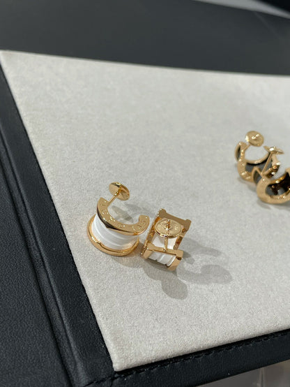 [Elitejewels]ZERO 1 PINK GOLD CERAMIC EARRINGS