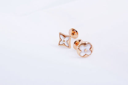 [Elitejewels]STAR AND SUN PINK GOLD MOP STUD EARRINGS