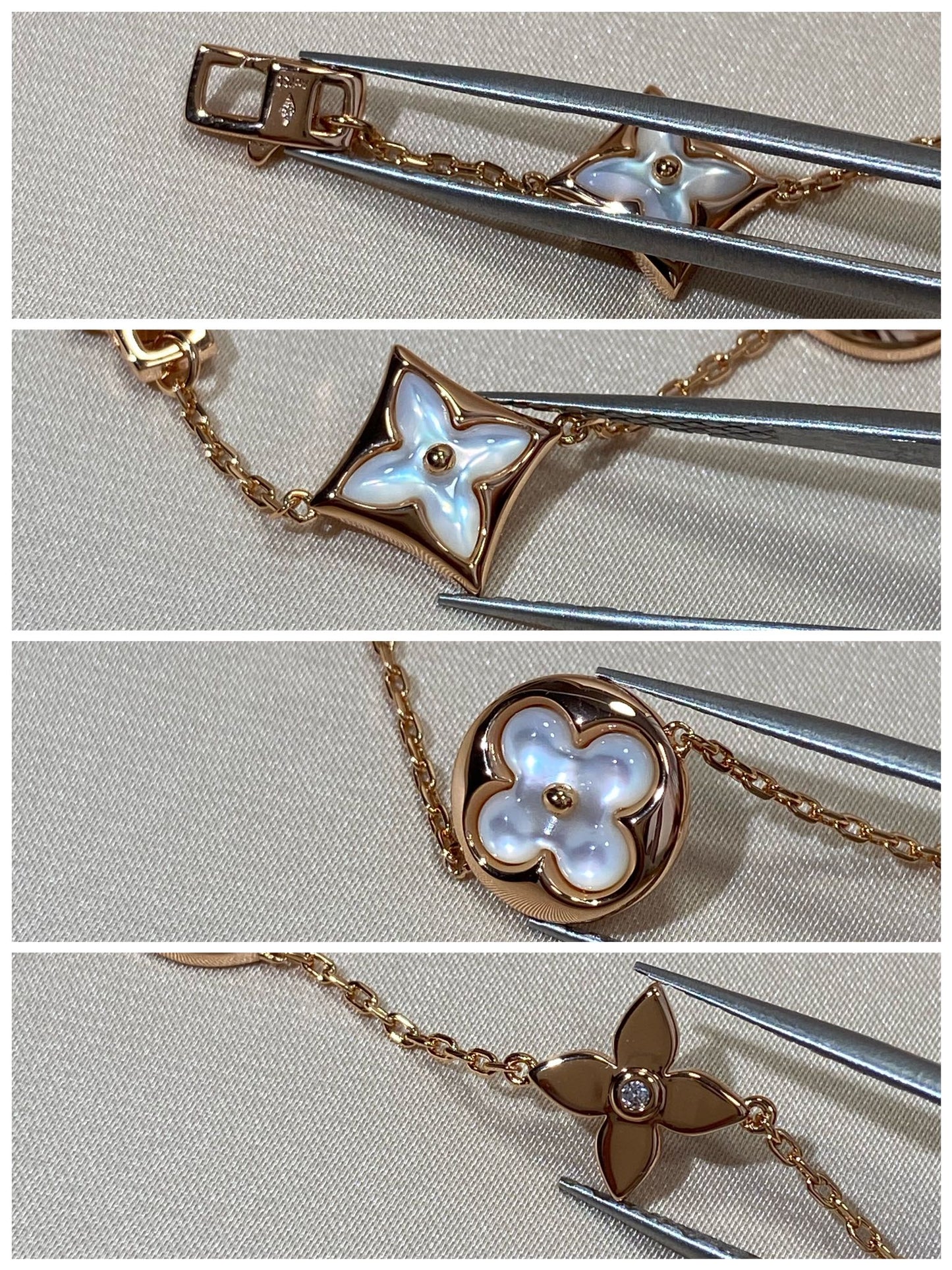 [Elitejewels]スターアンドサン5モチーフモップピンクゴールドブレスレット