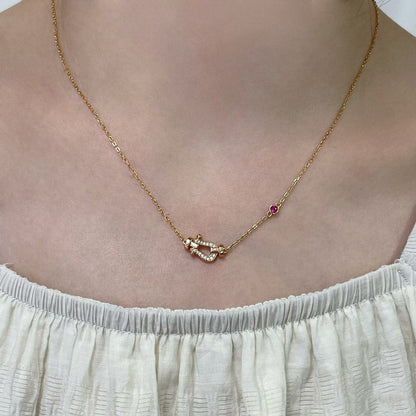 [Elitejewels]FORCE 10 DIAMOND PINK GOLD NECKLACE