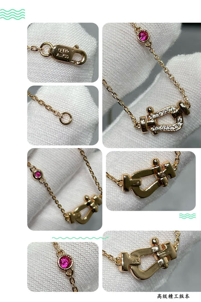 [Elitejewels]FORCE 10 DIAMOND PINK GOLD NECKLACE