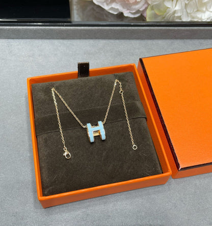 [Elitejewels]POP H SKY BLUE NECKLACE