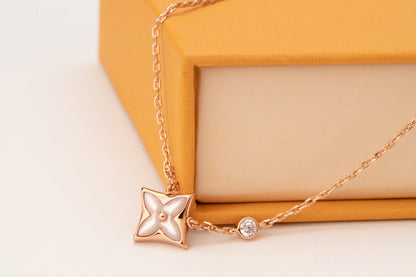 [Elitejewels] LV STAR PINK MOP 1 DIAMANT ROSGOLD HALSKETTE